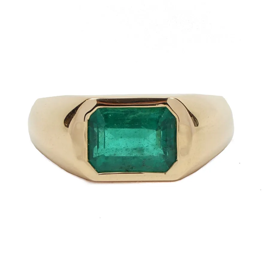 Gold Emerald Signet Ring