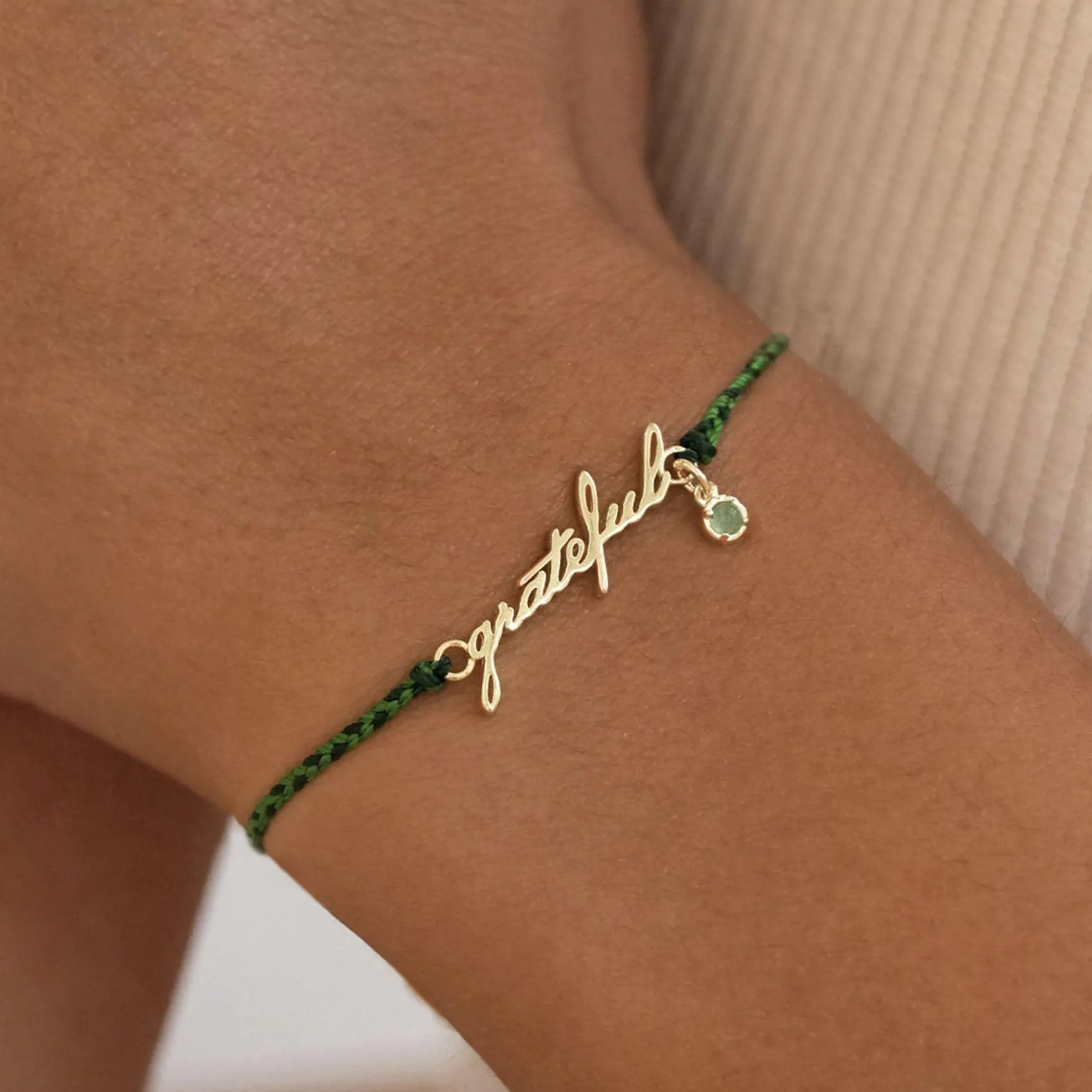 Gold Grateful Cord Bracelet