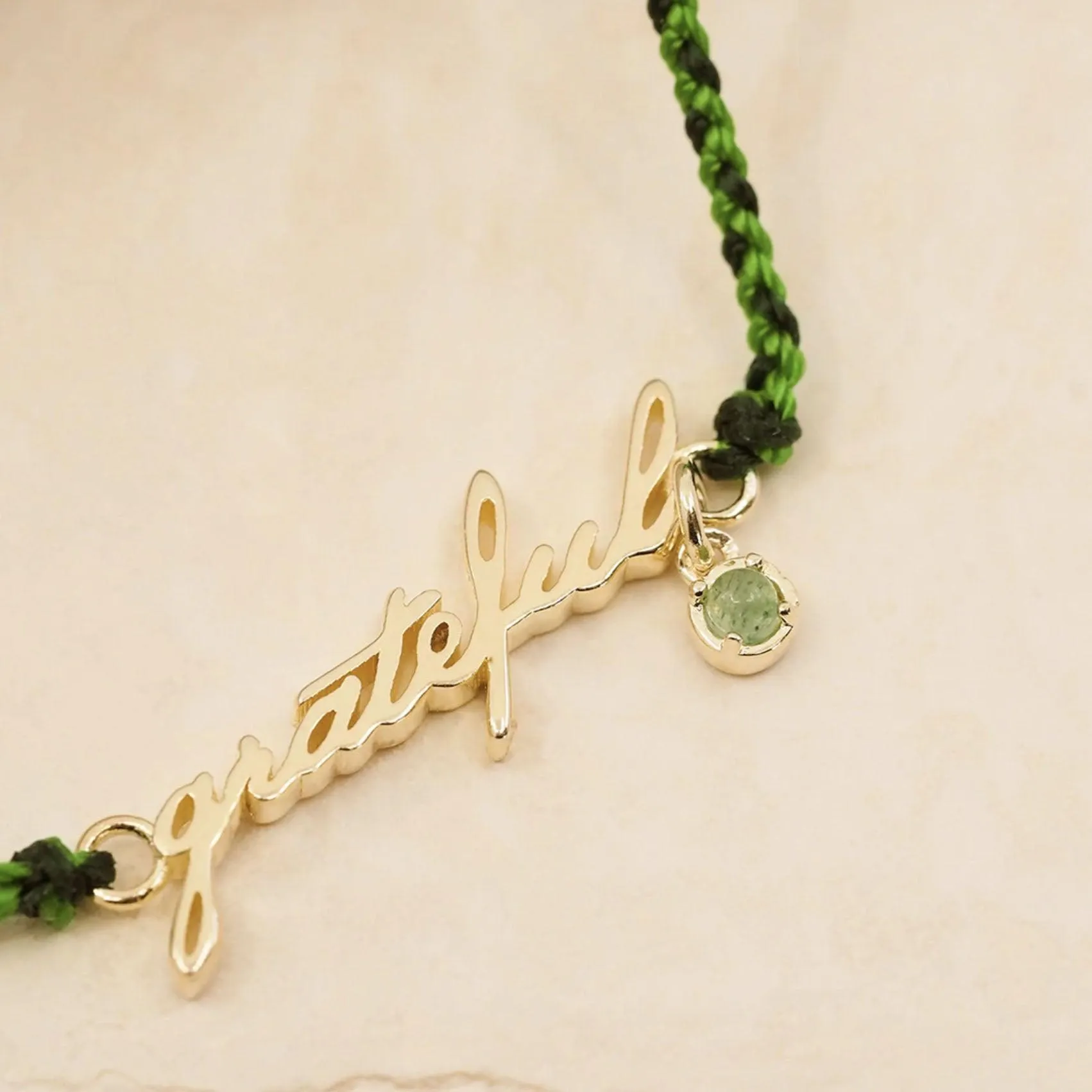 Gold Grateful Cord Bracelet