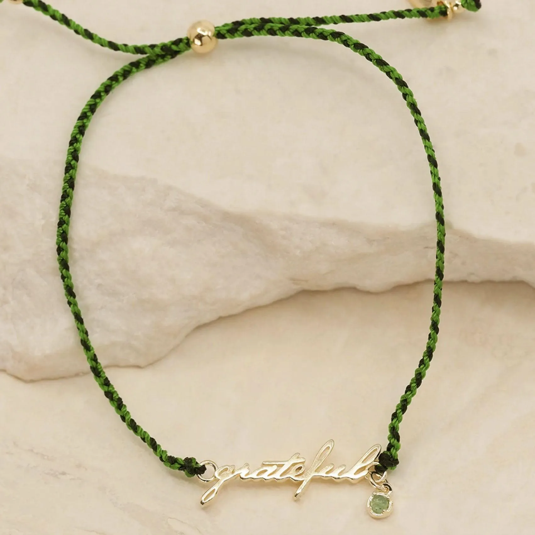Gold Grateful Cord Bracelet