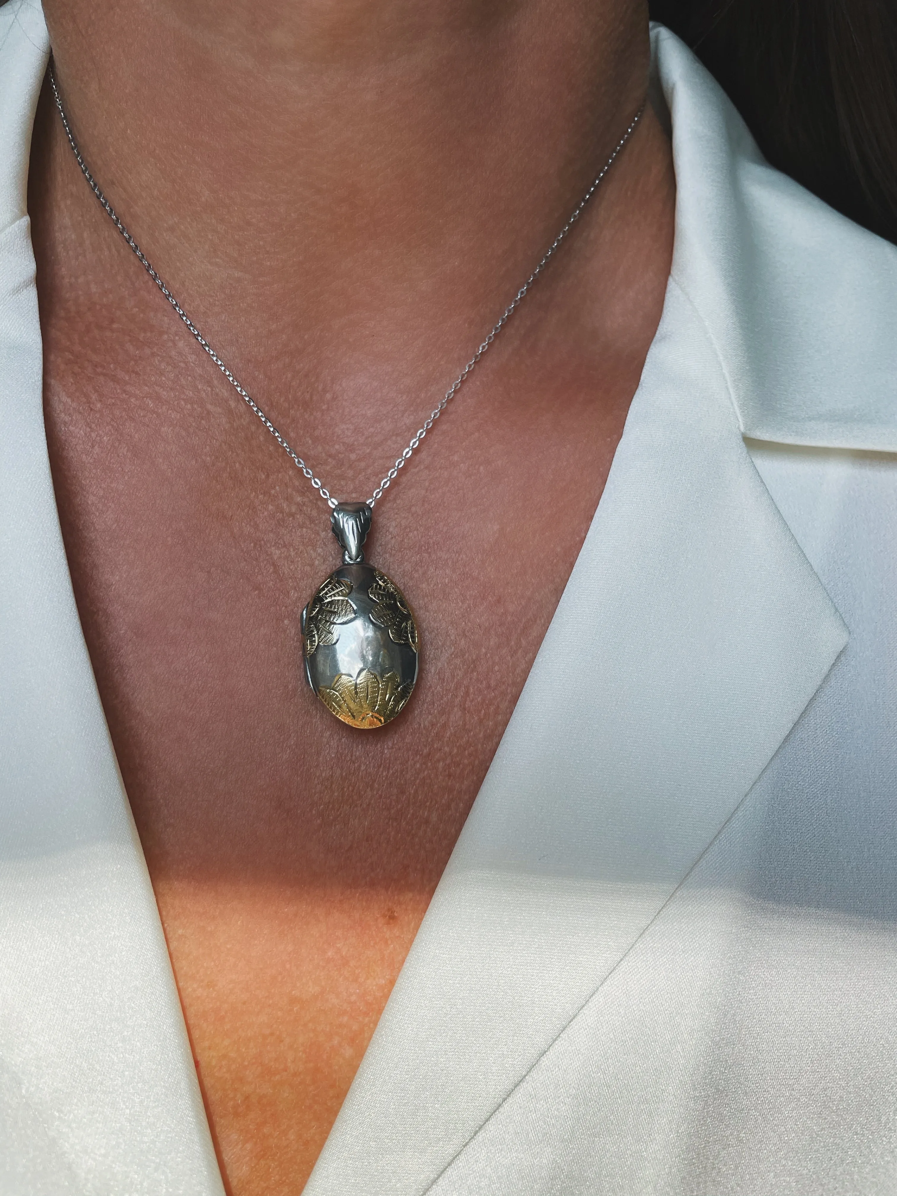 Golden Sunflower Locket Necklace