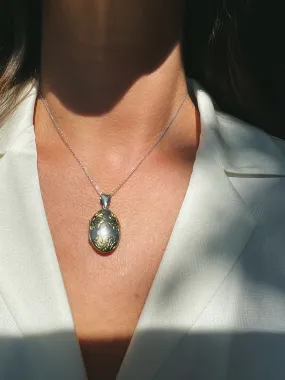 Golden Sunflower Locket Necklace