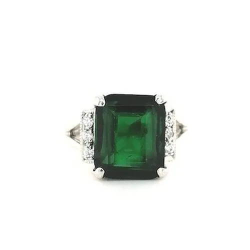 Green Syn Emerald Stone Ladies Ring - Price available on request