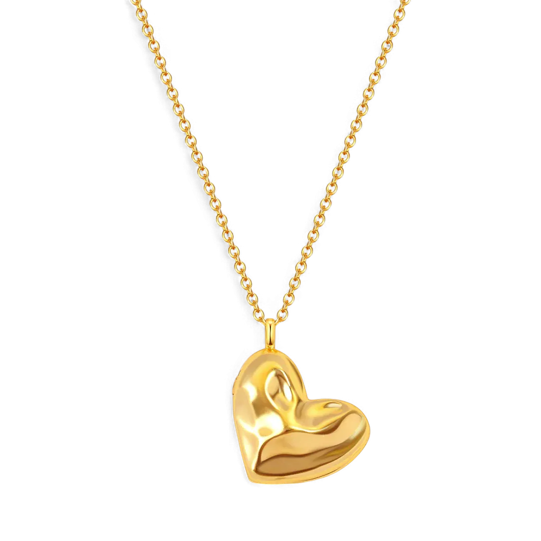 Handmade Hammered Heart Photo Locket Necklace