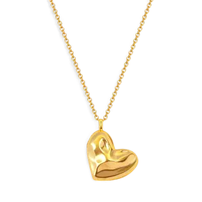 Handmade Hammered Heart Photo Locket Necklace