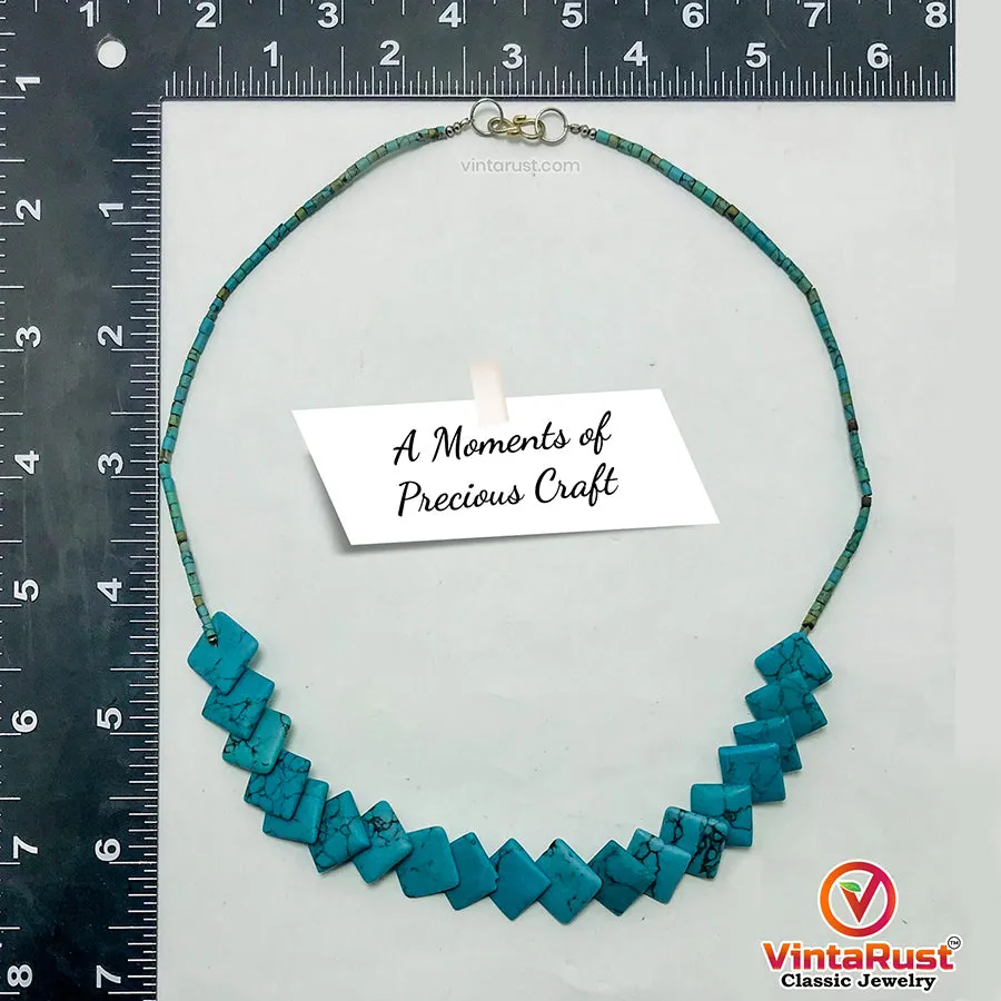 Handmade Turquoise Stone Beaded Necklace
