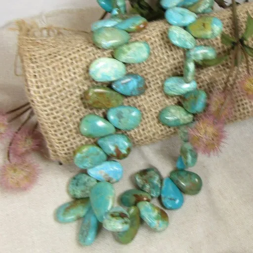 Handmade Turquoise Teardrop Necklace Chunky