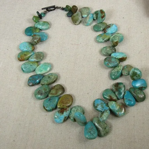 Handmade Turquoise Teardrop Necklace Chunky