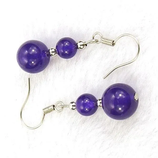 Indigo Jade Natural Gemstone Earrings