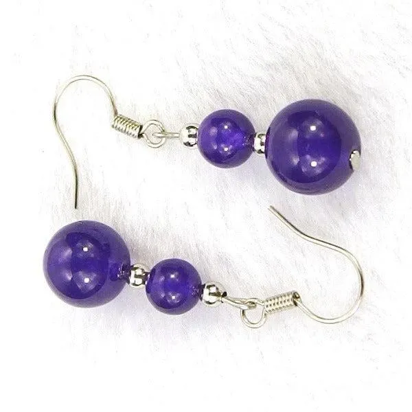 Indigo Jade Natural Gemstone Earrings