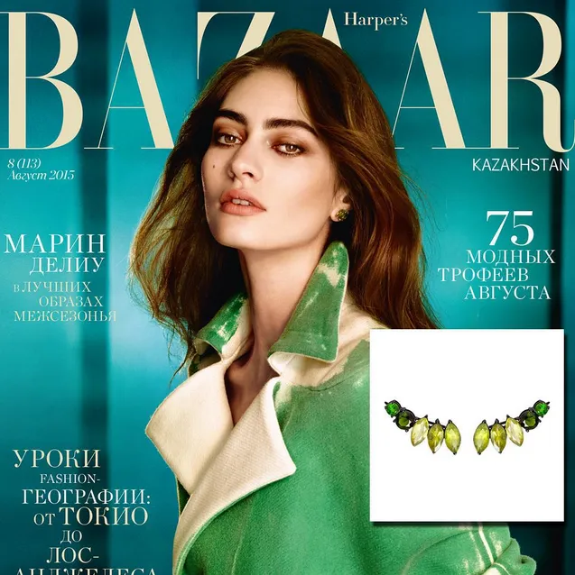 Isadora Earrings With Peridot, Tourmaline and Tsavorite Garnet Gemstones In 18K Yellow Gold