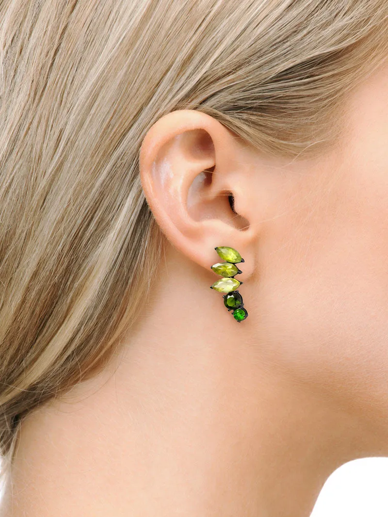 Isadora Earrings With Peridot, Tourmaline and Tsavorite Garnet Gemstones In 18K Yellow Gold