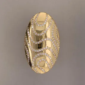 Italian Modern Diamond Gold Cocktail Ring