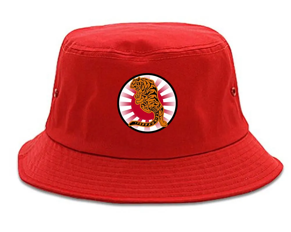 Japanese Tiger Rising Sun Mens Bucket Hat