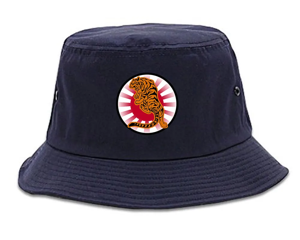 Japanese Tiger Rising Sun Mens Bucket Hat
