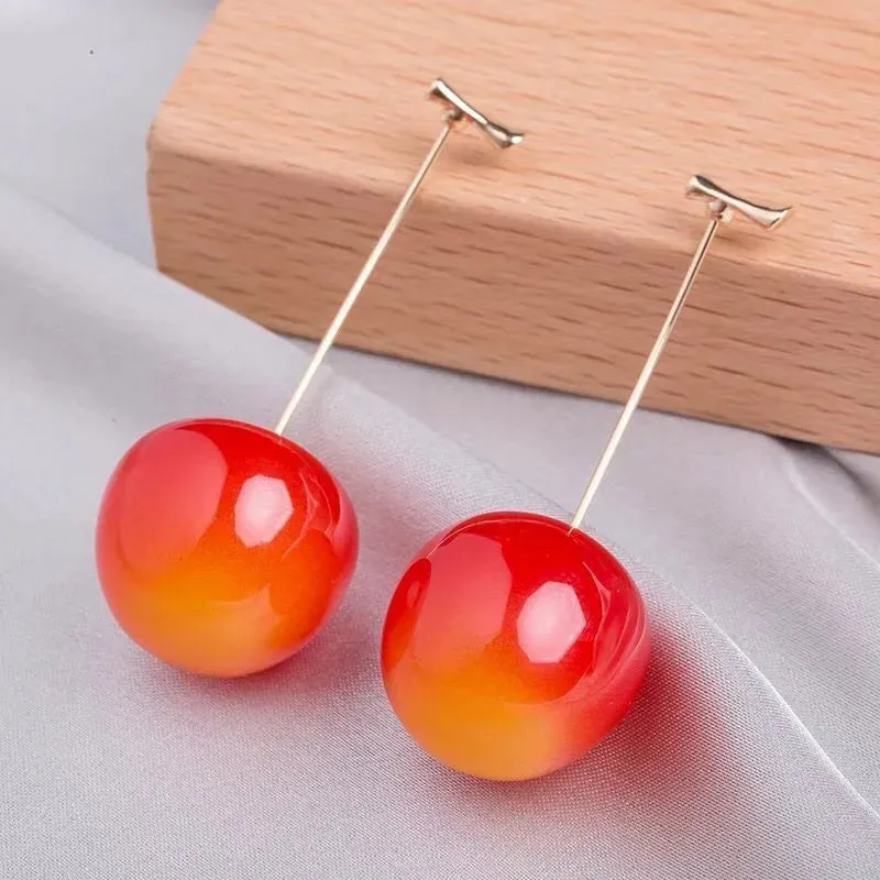 JC - Cherry Drop Earrings: 2024 Japan-Korean style, cute gift for women and girls