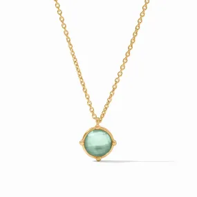 Julie Vos Honeybee Solitaire Necklace Iridescent Aquamarine Blue