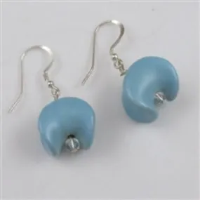 Kazuri Earring in Matt Turquoise Flying Fair Trade Boats