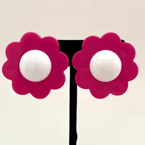 Late 60s/ Early 70s Large Flower Clip Earrings