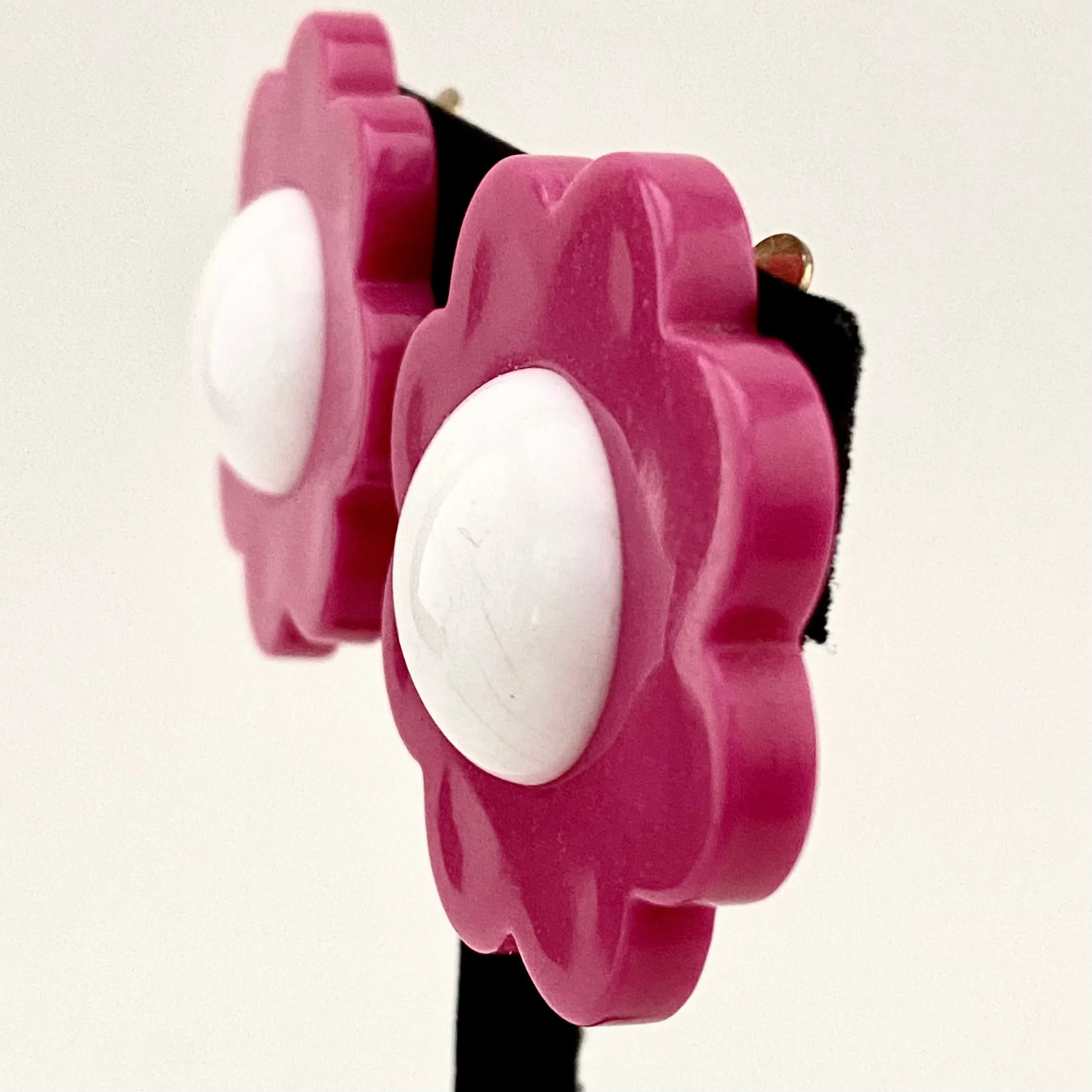 Late 60s/ Early 70s Large Flower Clip Earrings