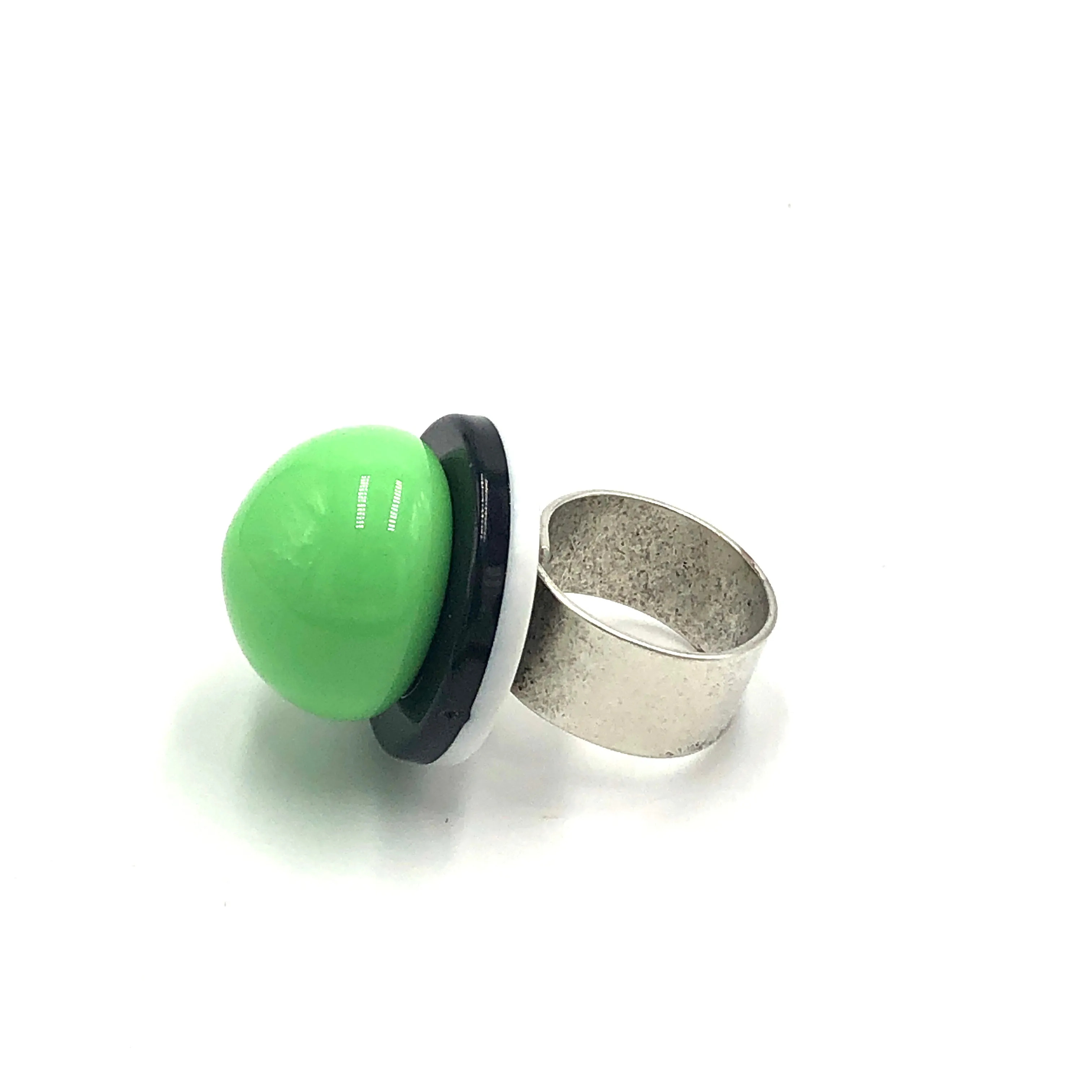 Lime Green Pop Lucite Cocktail Ring