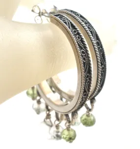 Lori Bonn Hoop Earrings With Gemstones