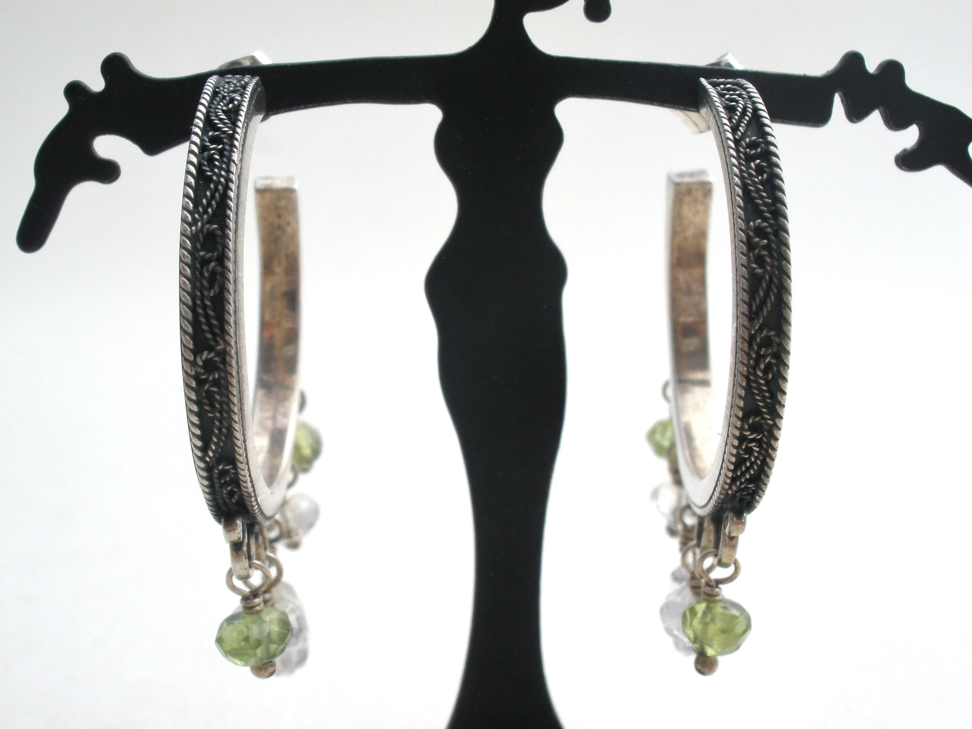 Lori Bonn Hoop Earrings With Gemstones