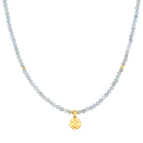 Lotus Aquamarine Necklace