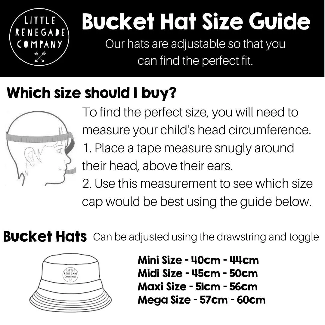 LOVELY BOWS REVERSIBLE BUCKET HAT - 4 Sizes