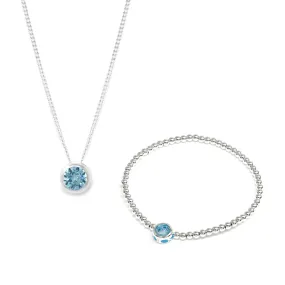 March Birthstone Gift Set - Silver