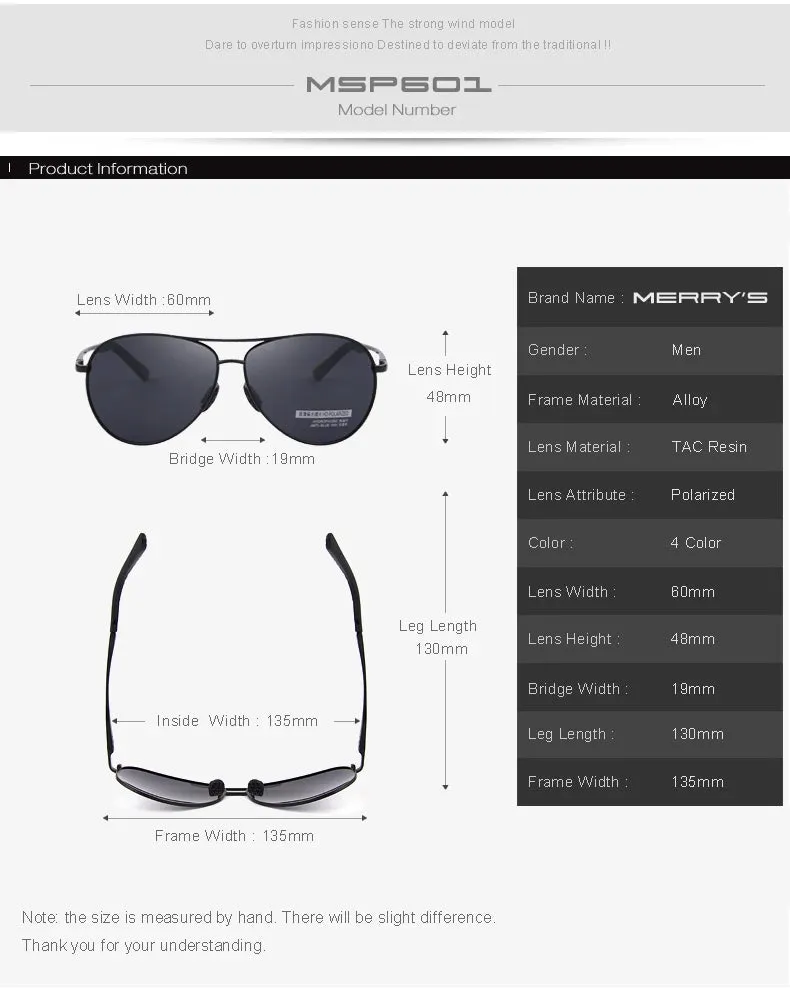MERRYS Fashion Mens UV400 Polarized Sunglasses Men Driving Shield Eyewear Sun Glasses