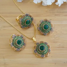 Micro Zircones Gold Plated Combo Set