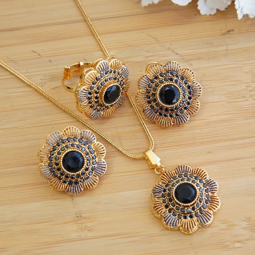 Micro Zircones Gold Plated Combo Set