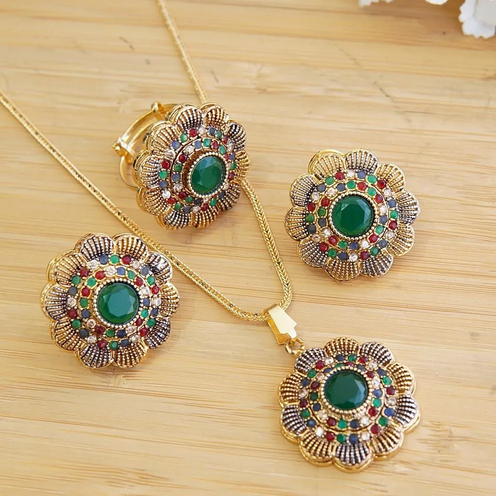 Micro Zircones Gold Plated Combo Set