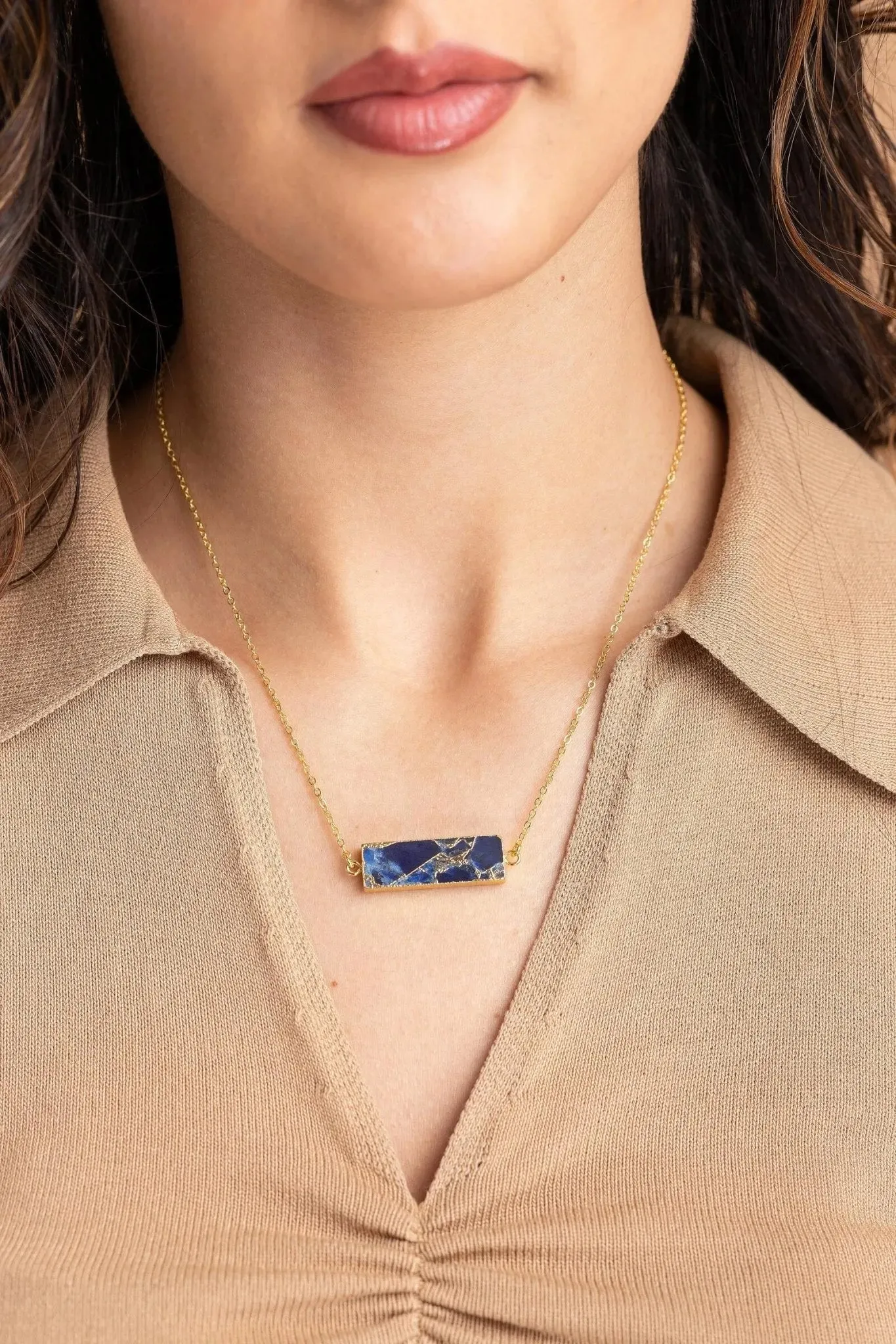 Mojave Rectangle Stone Pendant Necklace