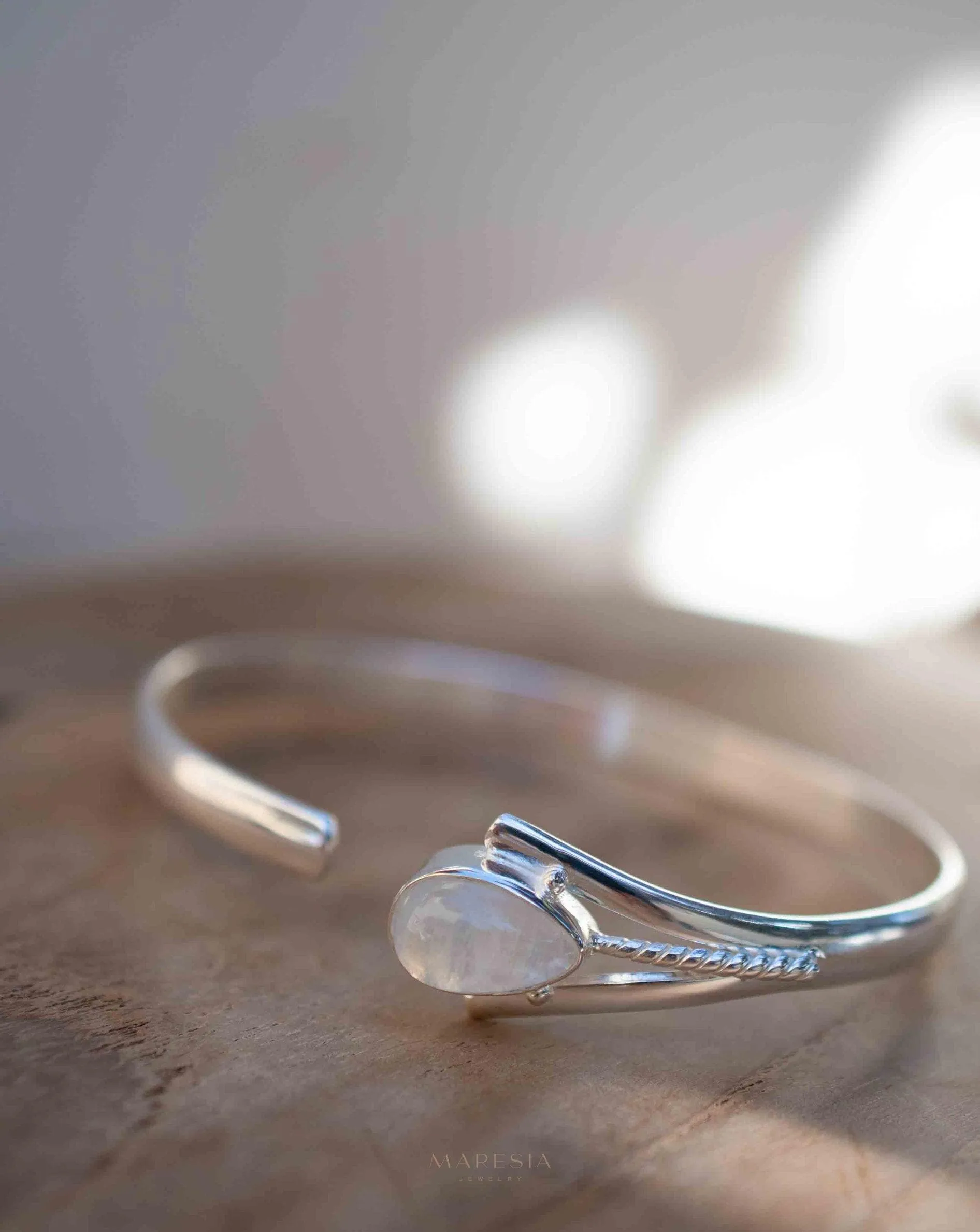 Moonstone Adjustable Bracelet ~ Sterling Silver 925 ~ MB063