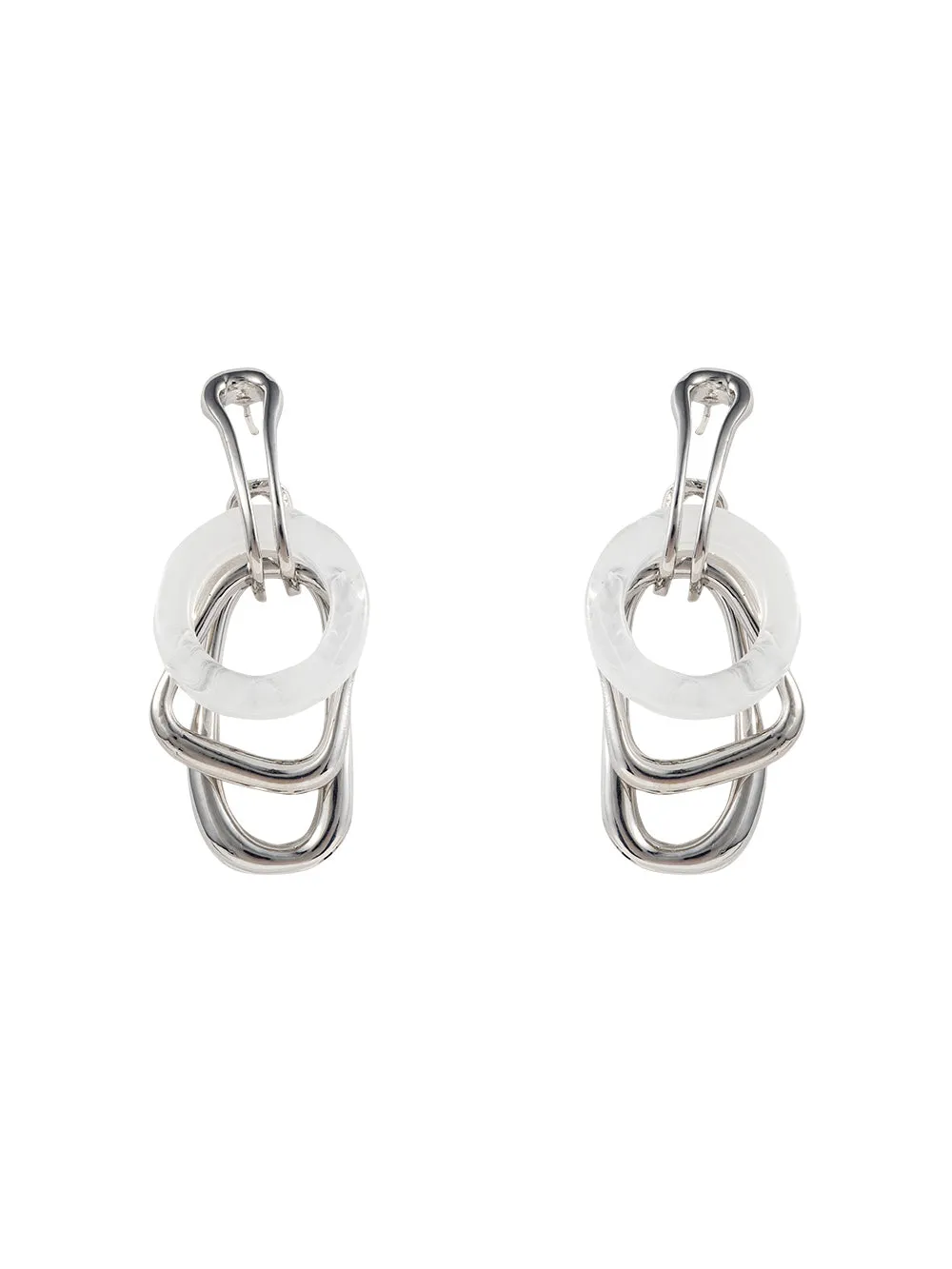 MUKTANK Millennium White Quartzite Jade Hoop Earrings