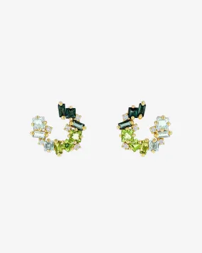 Nadima Green Ombre Mini Spiral Hoops