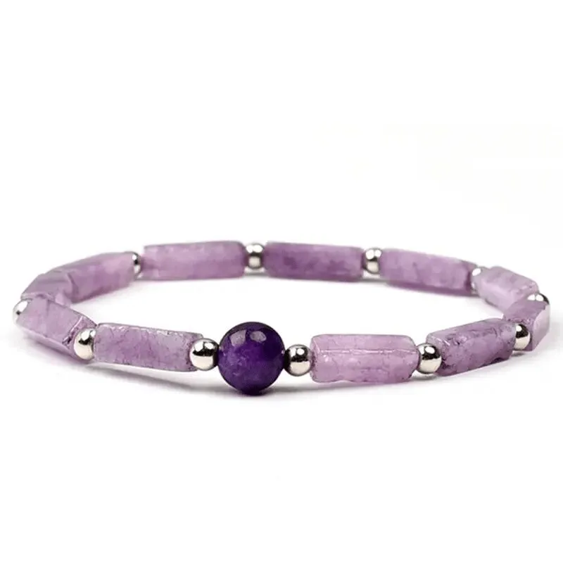 Natural Amethyst Bracelet for Energy  Unisex Design