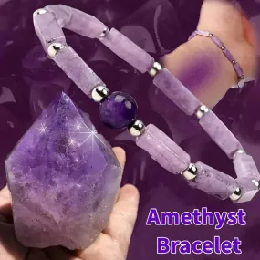 Natural Amethyst Bracelet for Energy  Unisex Design