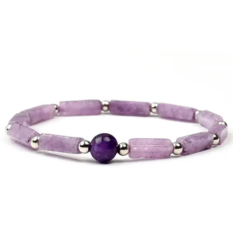 Natural Amethyst Bracelet for Energy  Unisex Design