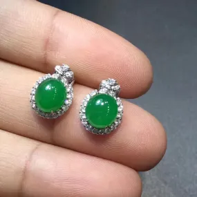 Natural Jade Earrings Jadeite Earrings NEG14