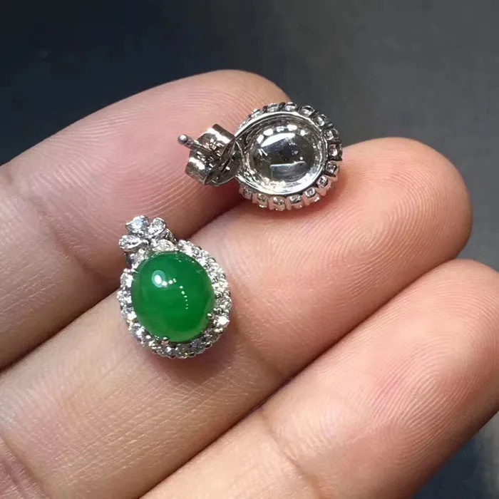 Natural Jade Earrings Jadeite Earrings NEG14