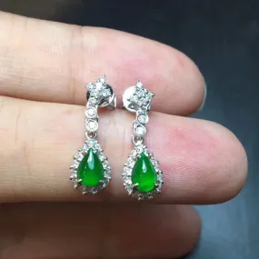 Natural Jade Earrings Jadeite Earrings NEG32