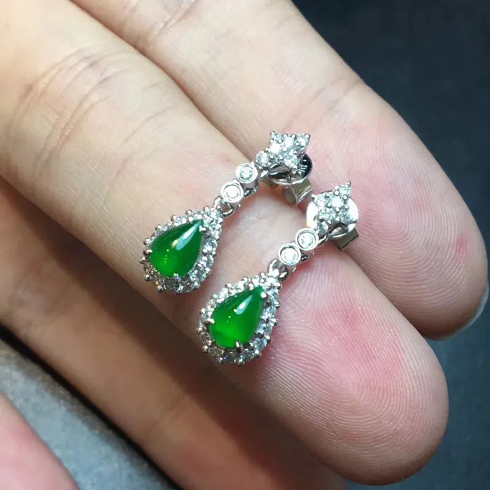 Natural Jade Earrings Jadeite Earrings NEG32