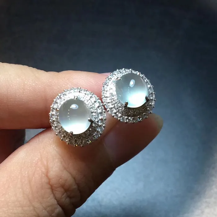 Natural Jade Earrings Jadeite Earrings NEG40