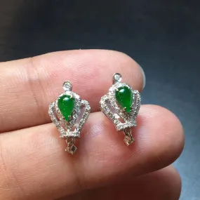 Natural Jade Earrings Jadeite Earrings NEG42