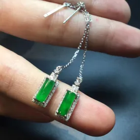 Natural Jade Earrings Jadeite Earrings NEG76