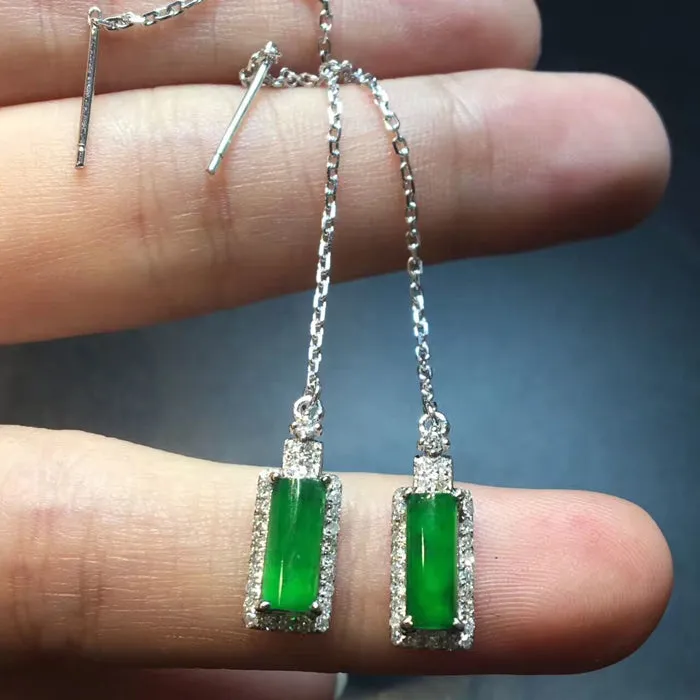 Natural Jade Earrings Jadeite Earrings NEG76