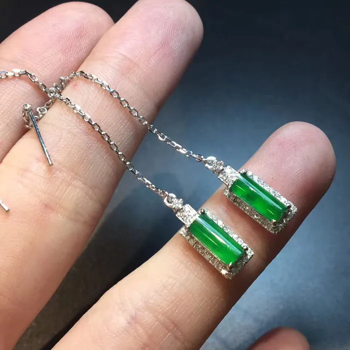 Natural Jade Earrings Jadeite Earrings NEG76